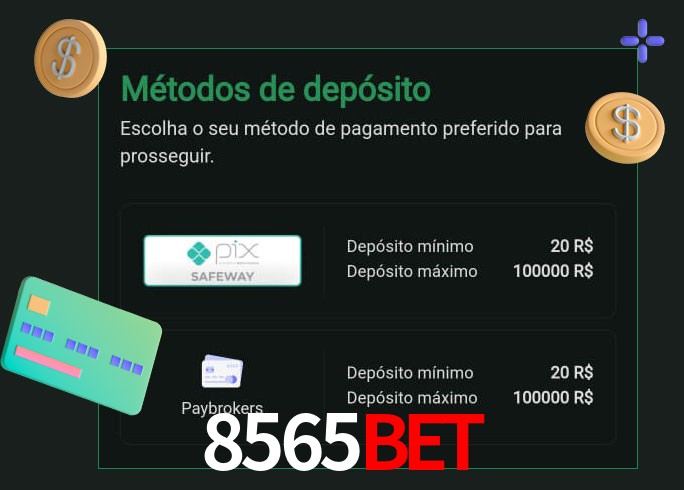 O cassino 8565BET oferece uma grande variedade de métodos de pagamento